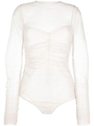 Ioana Ciolacu semi-sheer long-sleeved body - Neutrals