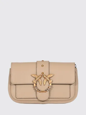 Pinko Love Bag Pocket Mini Crossbody Bag in Leather with Crystals and Studs