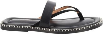 Dries Van Noten Black Toe Loop Smooth Leather Sandals