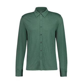Majestic Filatures Groene Linnen Overhemd met Lange Mouwen - Heren - Casual Overhemden - Groen - L - Linnen - Overhemden