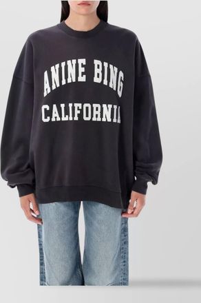 Anine Bing miles fleece crew neck graphic print