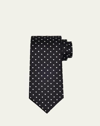 Tom Ford Mens Polka Dot Silk Tie
