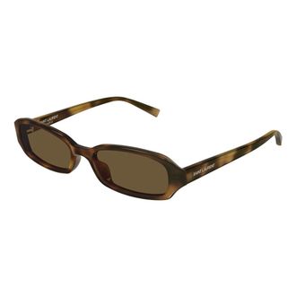 Saint Laurent SL 872 Erin Zonnebril - Dames - Accessoires - Bruin - Maat: 52 MM Leer