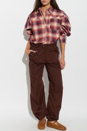 Ganni Cargo Trousers, Womens, Brown