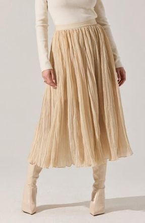 ASTR the Label Salome Pleated A-Line Midi Skirt in Cream at Nordstrom Rack, Size Medium
