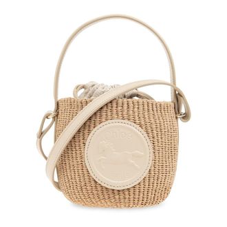 Chloé Bucket Bags, female, Beige, Size: ONE SIZE Horse Medal Mini bucket shoulder bag