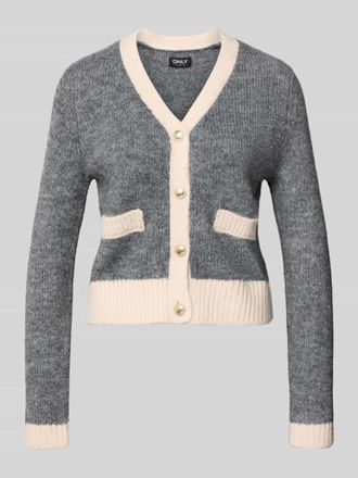 Only Shaped Fit Strickjacke mit Woll-Anteil Modell MAGGIE LIFE in Mittelgrau Melange, Gr&ouml;&szlig;e XL