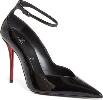 Christian Louboutin Miss Z Erozee Ankle Strap Pump in Black/Black at Nordstrom, Size 10.5Us