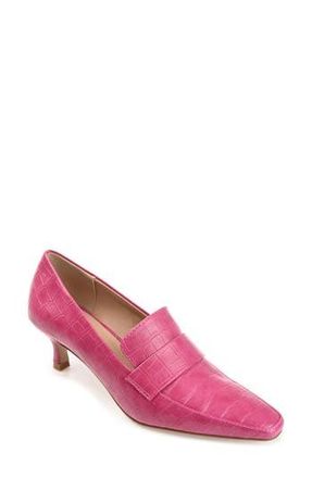 Journee Collection Celina Loafer Pump - Wide Width in Fuchsia at Nordstrom Rack, Size 6.5
