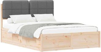 vidaXL Estructura De Cama Con Cabecera Tapizada Gris Oscuro Vidaxl