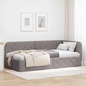vidaXL Estructura De Cama En Esquina Verde Oscuro 90 X 190 Cm Tela