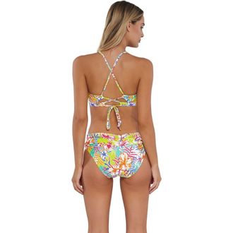 Sunsets Unforgettable Bikini Swim Bottoms in Botanical Bliss Sandbar Rib at Nordstrom, Size X-Large