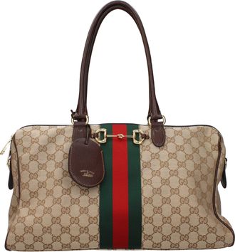 Gucci Damess Schoudertassen Beige/Bruin Stof