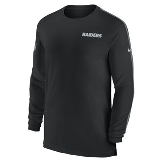 Nike Las Vegas Raiders Sideline Coach Nike Mens Dri-FIT NFL Long-Sleeve Top in Black | 02EV056Y8D-M60
