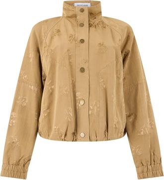Veronica Beard Jassen, Dames, Beige, S, Katoen, Ainsworth Jacquard Jas