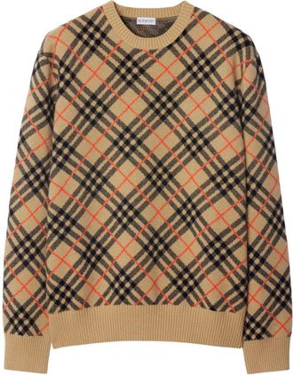 Burberry Check cashmere jumper - men - Cashmere - M - Neutrals