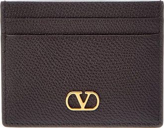 Valentino Vlogo Signature Leather Card Holder