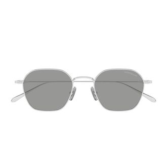 Montblanc Silver Nib Metal Geometric Sunglasses