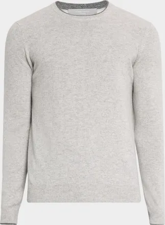 Neiman Marcus Men & apos;s Cashmere Tipped Crewneck Sweater
