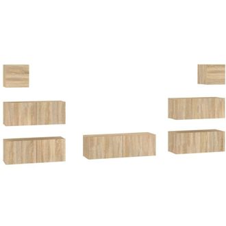 vidaXL Vidaxl - Set De Muebles Para Tv 7 Pzas Madera Contrachapada Roble Sonoma