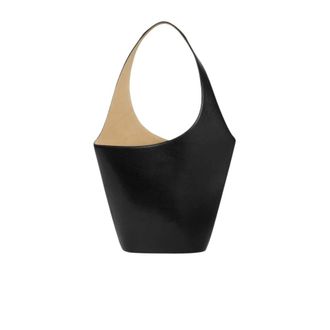 Alberta Ferretti Sculptural Leather Bag - female - Alberta Ferretti - Bucket Bags - Black - ONE SIZE - Bags