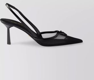 Prada pointed toe mesh slingback pumps