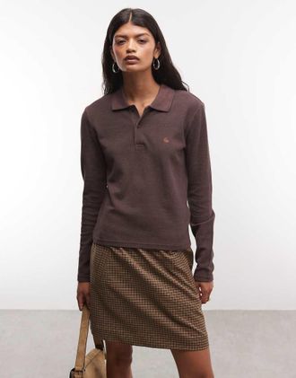 Carhartt Work in Progress Dora polo a maniche lunghe in marrone scuro