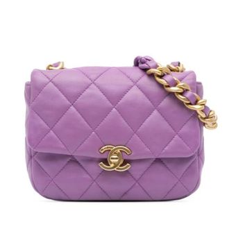 Chanel Pre-owned Vintage Crossbody - Dames - Pre-owned - Paars - Maat: ONE Size Leer