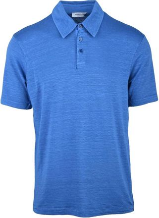 Wool & Co Tops, Heren, Blauw, M, Linnen, Polo Garzata