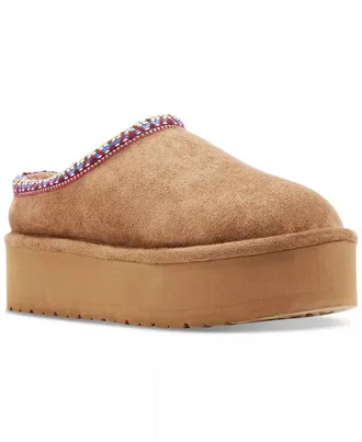 Madden Girl Womens Elyse Suede Platform Slipper In Tan