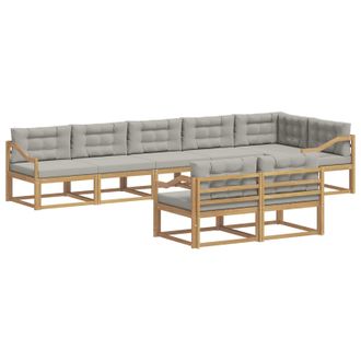 vidaXL Conjunto De Sof&aacute;s De Exterior 6 Pcs Blanco Y Gris Claro Vidaxl