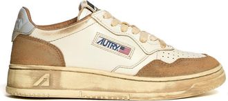 Autry Super Vintage Low Sneakers With Cognac Microfiber Accents