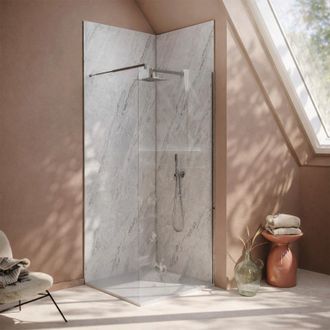 Aurlane Pack De 2 Paneles Murales Piedra Artic Storm 90x250cm + Perfiles Cromados
