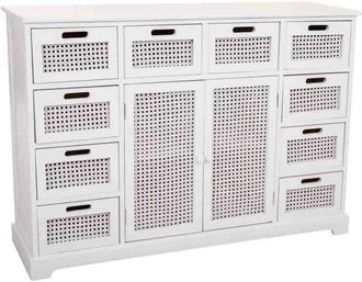 Wanderlust Deco Wanderlust Deco - Aparador De Madera Y Rejilla Blanco 113x33x78.5