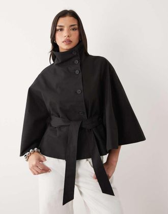 Gina Tricot Gina Tricot - Trench corto nero con mantella