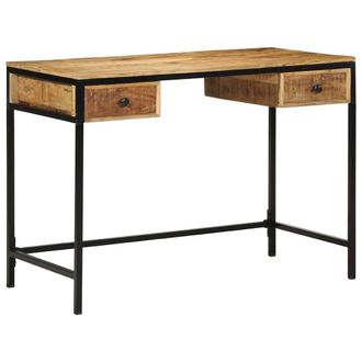 Berkfield Home Modern Desk 105x50x75 cm Solid Wood Mango in Brown | Size: 105 x 50 x 75 cm