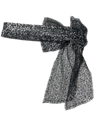 Maison Michel Wicole haarband verfraaid met pailletten - Zwart