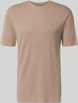HUGO BOSS Regular Fit T-Shirt aus Lyocell-Leinen-Mix Modell DULEROSTEE in Hellbraun, Gr&ouml;&szlig;e XXL