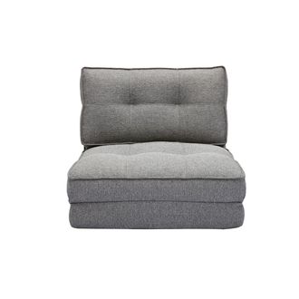 Miliboo Sill&oacute;n Cama De 1 Plaza De Tela Gris Jaspeado Sally
