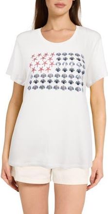 Caribbean Joe Scoop Neck Embellished Flag Graphic T-Shirt in Americana at Nordstrom Rack, Size X-Large