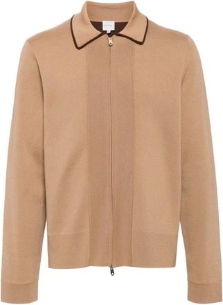 Paul Smith Cardigans, male, Brown, XL, Wool-Cotton Blend Cardigan