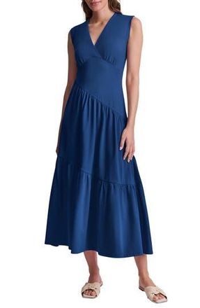 DKNY Stretch Cotton Maxi Dress in Coastal Blue at Nordstrom Rack, Size Large