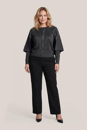 Mart Visser Clarice Lurex Cape Trui Zwart Maxi