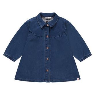 Babyface Long Sleeve Denim Dress in Medium Blue at Nordstrom, Size 18M