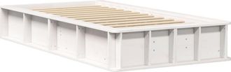 vidaXL Bed Frame White 90 x 200 cm Solid Pine Wood vidaXL