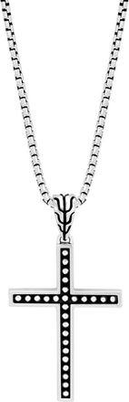 John Hardy Mens Classic Chain Cross Pendant Necklace in Silver at Nordstrom, Size Medium