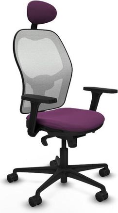 Piqueras y Crespo Jorquera Sincro Malla Blanca Similpiel Morado Brazos 3d Base Nailon Cabecero Fijo Ruedas 65mm Nailon