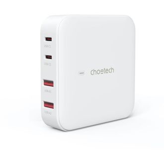 OEM Cargador De Red Gan Potente De 100 W, 2 X Usb-a Y 2 X Usb-c, Color Blanco