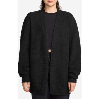 Nike Phoenix Oversize Boucl&eacute; Cardigan in 010 Black at Nordstrom Rack, Size Medium