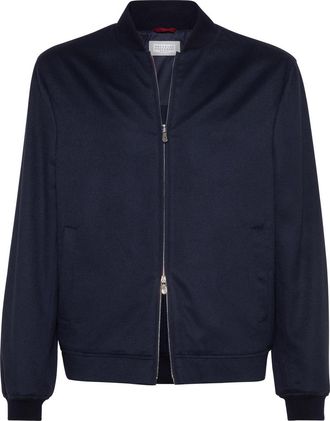 Brunello Cucinelli Cashmere bomber in Avio Blue at Nordstrom, Size 52 It